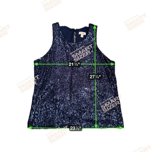 On 34th Sequined Tank Shell Sz 2X NWT Blue Sparkle NYE Holiday Party Women Plus - Picture 3 of 7